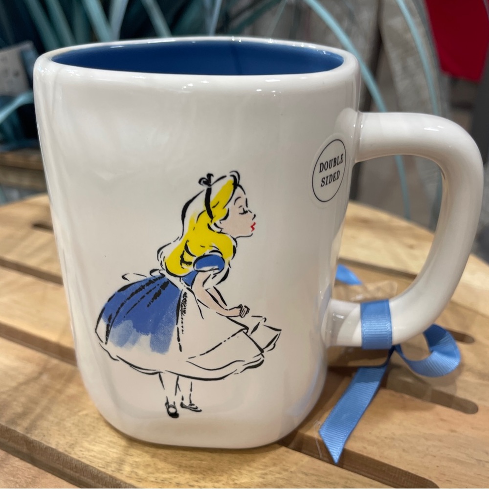 RAE DUNN Disney Alice in Wonderland Double Sided Ceramic Mug NWT